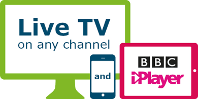 Live TV on any channel and BBC iPlayer
